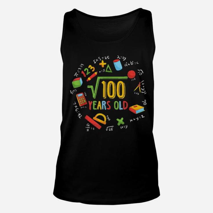 Math Square Root Of 100 10Th Birthday 10 Years Old Unisex Tank Top