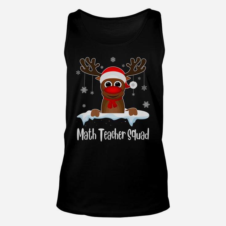 Math Teacher Squad Reindeer Santa Hat Christmas Party Unisex Tank Top