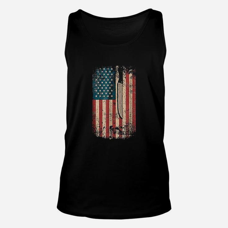 Meat Cutter Profession Usa Flag Unisex Tank Top