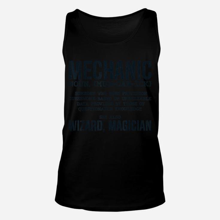 Mechanic Definition Funny Noun Meaning Vintage Gifts Men Unisex Tank Top