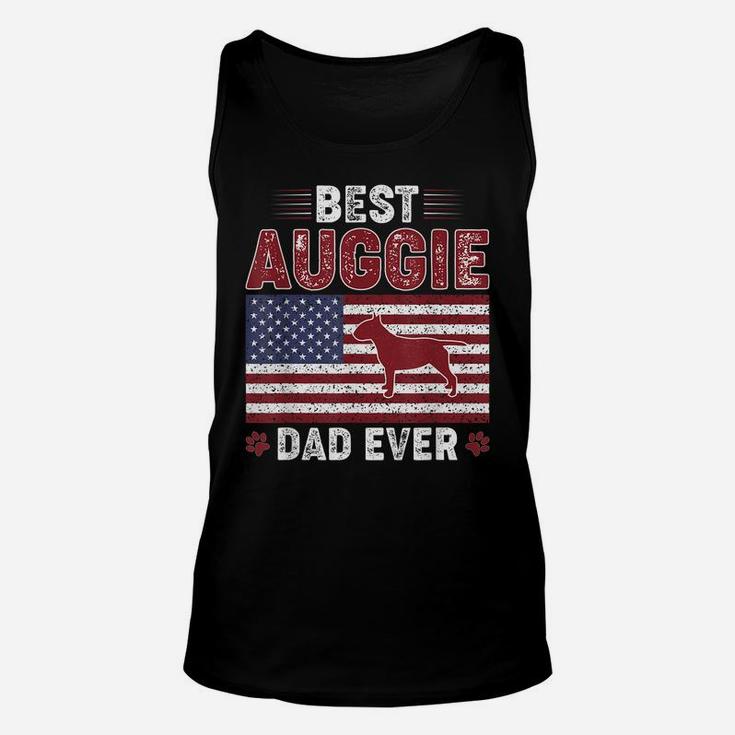 Mens Best Auggie Dad Ever American Flag Dog Dad Unisex Tank Top