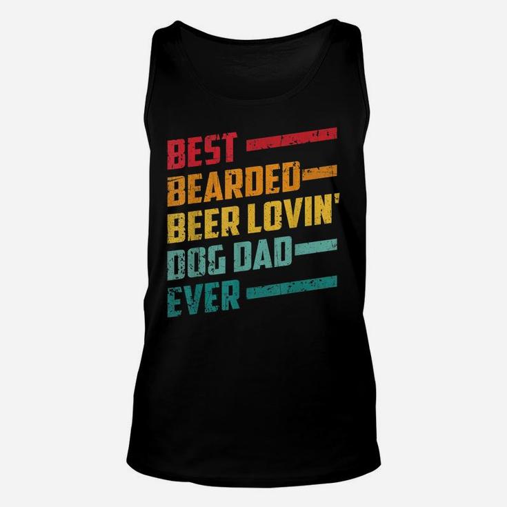 Mens Best Bearded Beer Lovin Dog Dad Shirt Pet Lover Owner Unisex Tank Top