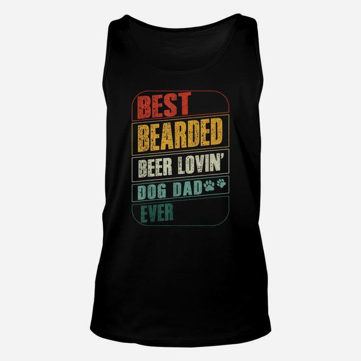 Mens Best Bearded Beer Lovin Dog Daddy Ever Pet Doggy Lover Owner Unisex Tank Top