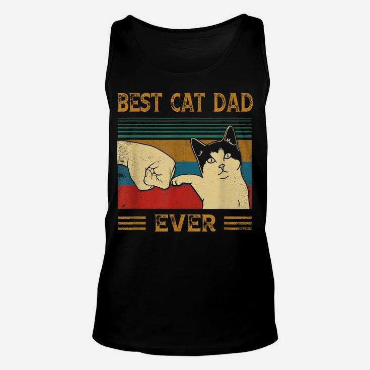 Mens Best Cat Dad Ever Bump Fist Funny Cat Daddy Gift Vintage Unisex Tank Top