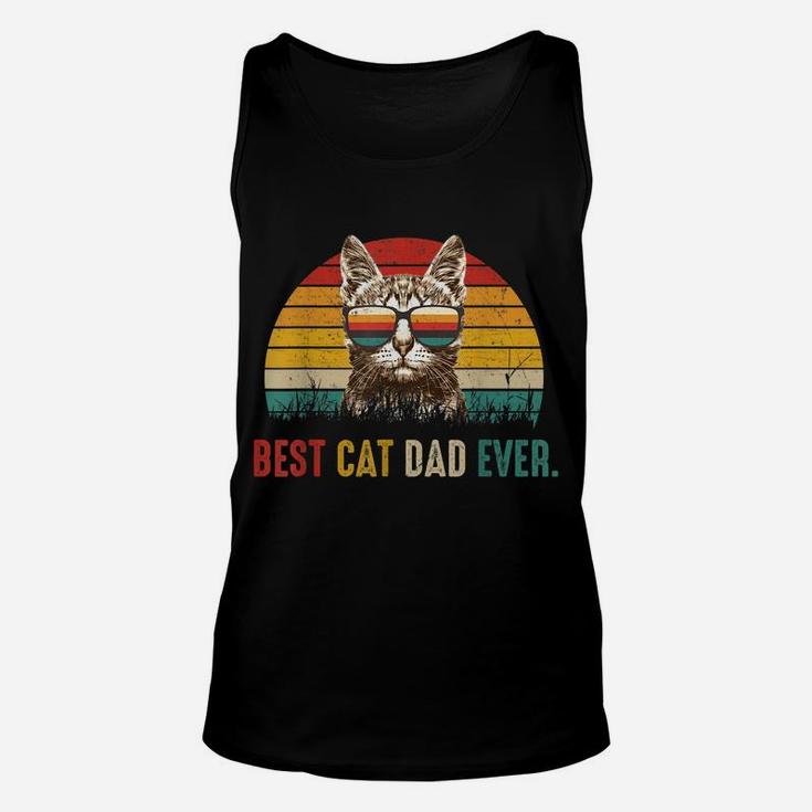Mens Best Cat Dad Ever Tshirt - Cute Vintage Best Cat Dad Ever Unisex Tank Top