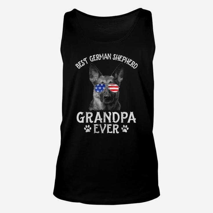 Mens Best German Shepherd Grandpa Ever American Flag 4Th Of July Unisex Tank Top