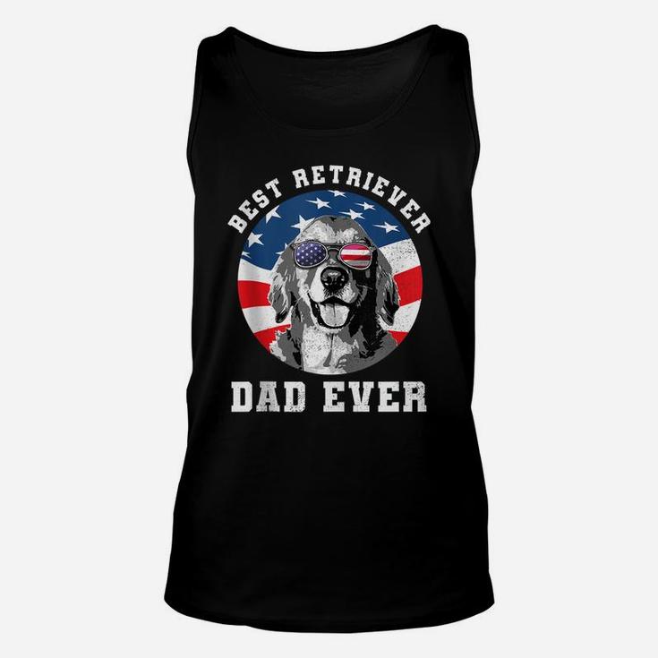 Mens Best Golden Retriever Dad Ever Dog Lover Usa Flag Unisex Tank Top
