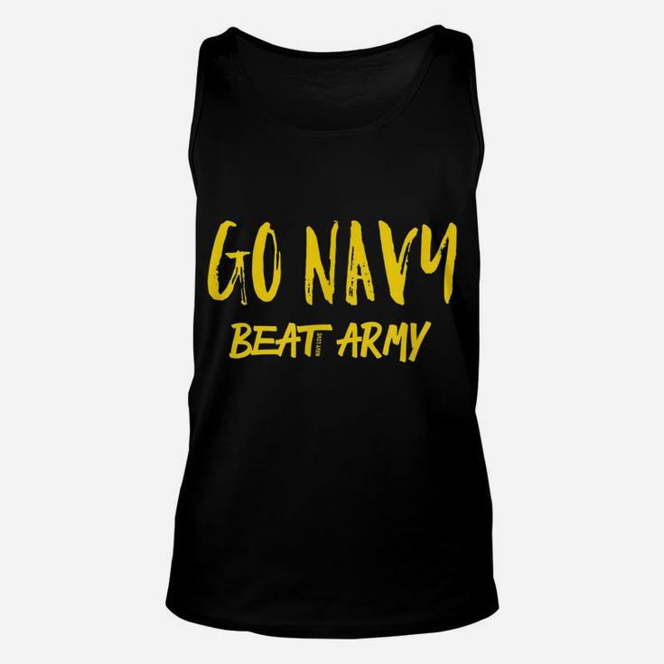 Mens Blue Gold "Go Navy Beat Army" T-Shirt Unisex Tank Top