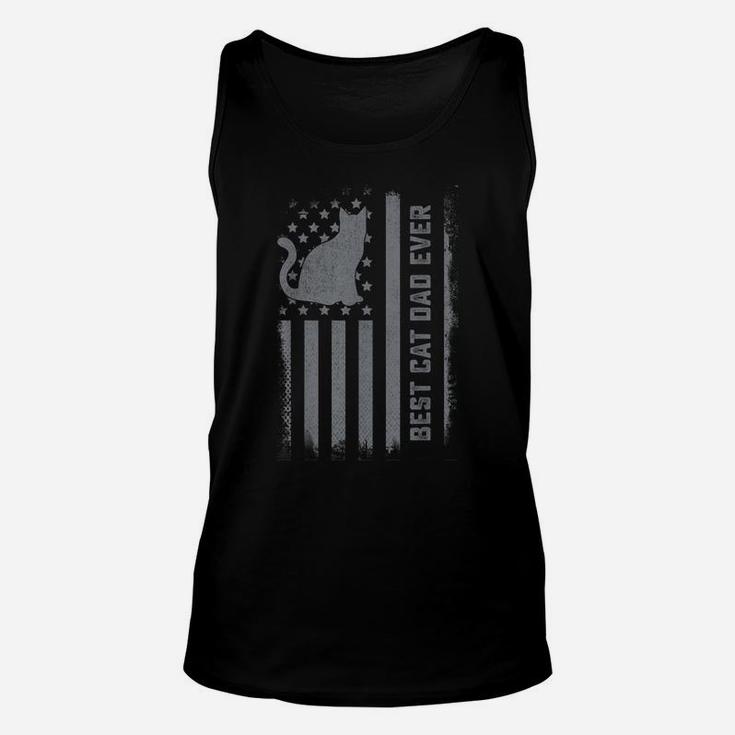 Mens Cat Dad Us Flag Kitty Daddy Papa Christmas Fathers Day Unisex Tank Top