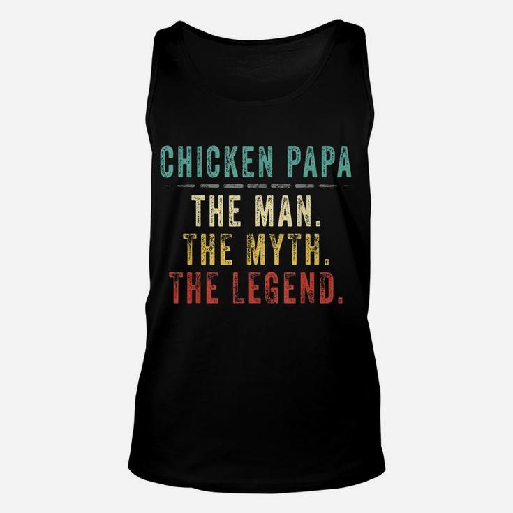 Mens Chicken Papa Fathers Day Gift, Chicken Man Myth Legend Unisex Tank Top