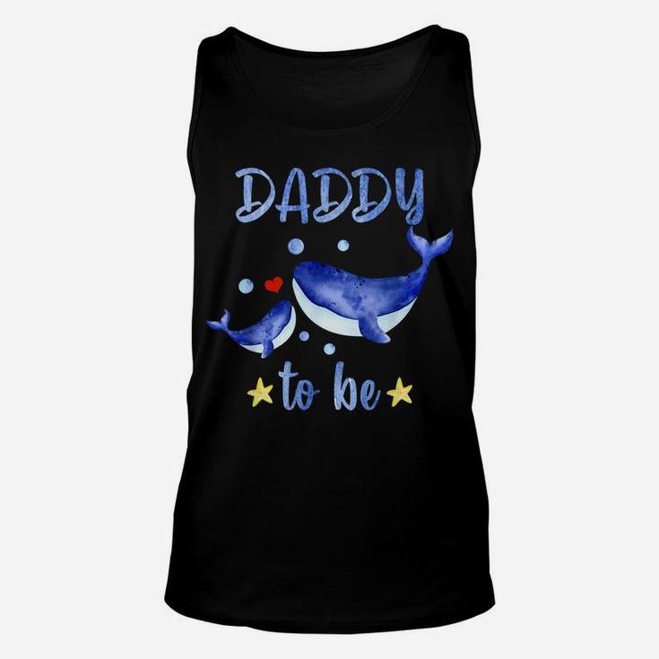 Mens Daddy To Be Whale Baby Shower Sea Animal Themed White Unisex Tank Top