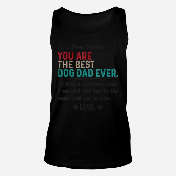 Mens Dear Daddy, You Are The Best Dog Dad Ever Father's Day Unisex Tank Top
