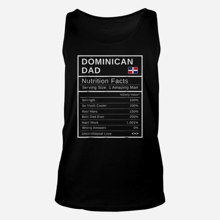 Mens Dominican Dad, Nutrition Facts Shirt Fathers Day Hero Gift Unisex Tank Top