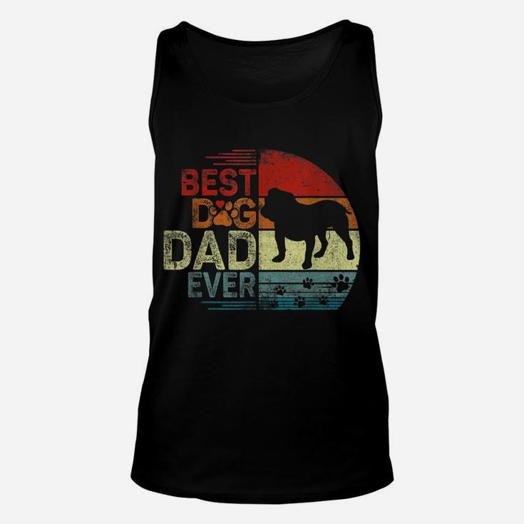 Mens English Bulldog Vintage Dog Dad Shirt Cool Fathers Day Retro Unisex Tank Top