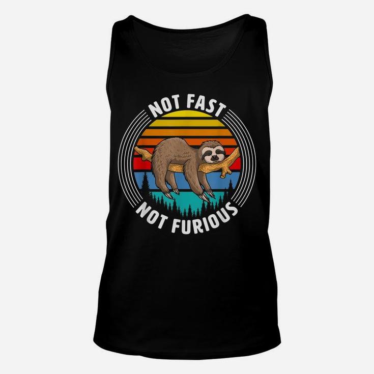 Mens Funny Sloth Birthday Gift, Not Fast Not Furious Animal Lover Unisex Tank Top