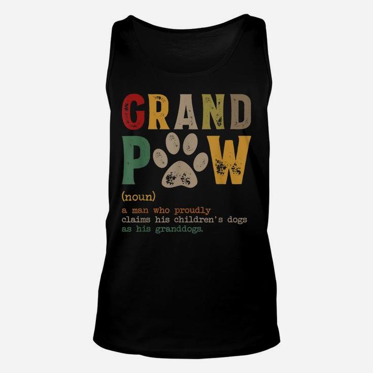 Mens Grand Paw Grandpa Dog Dad Definition Pawpa Father's Day Unisex Tank Top