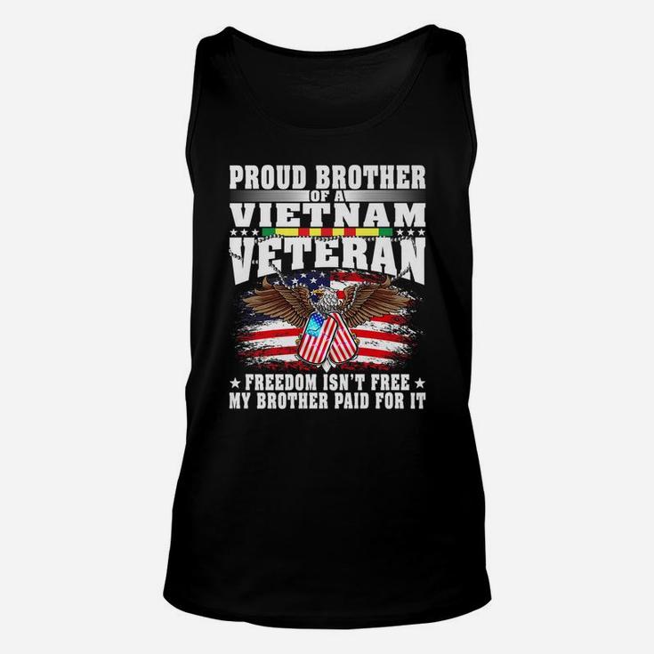 Mens Proud Brother Of Vietnam Veteran Military Vet's Sibling Gift Unisex Tank Top