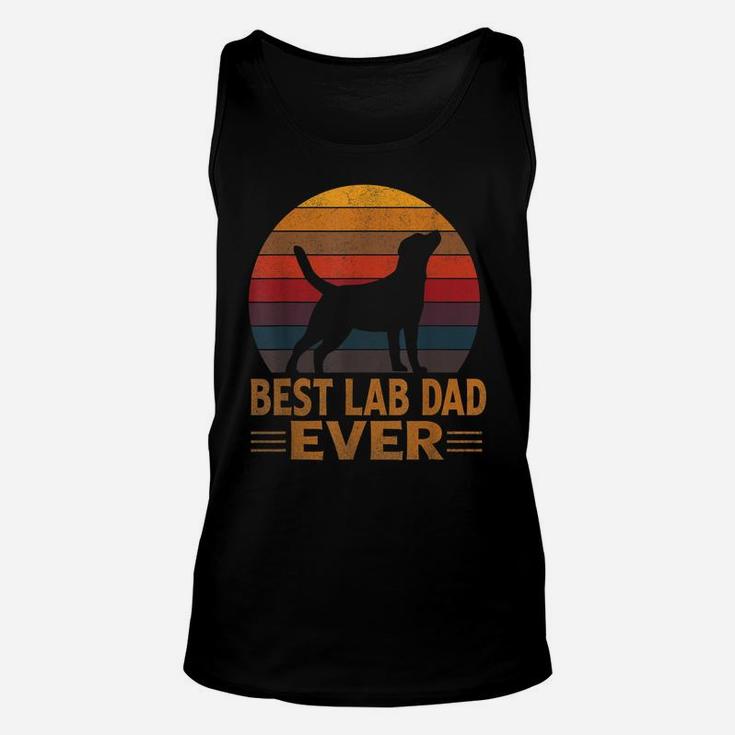 Mens Retro Labrador Dog Dad Shirt Golden Black Lab Father's Day Unisex Tank Top