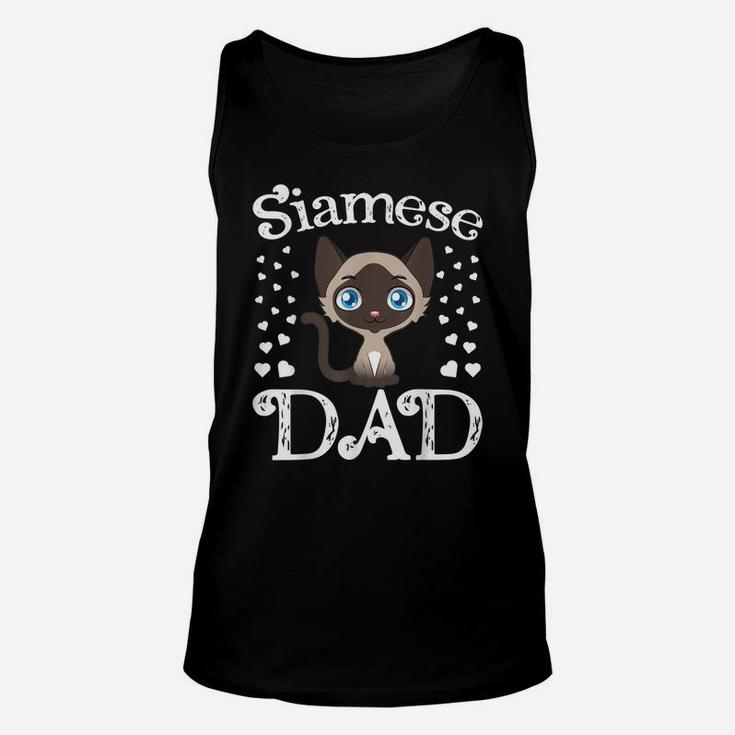 Mens Siamese Dad Funny Cute Adorable Siamese Cat Lover Daddy Unisex Tank Top