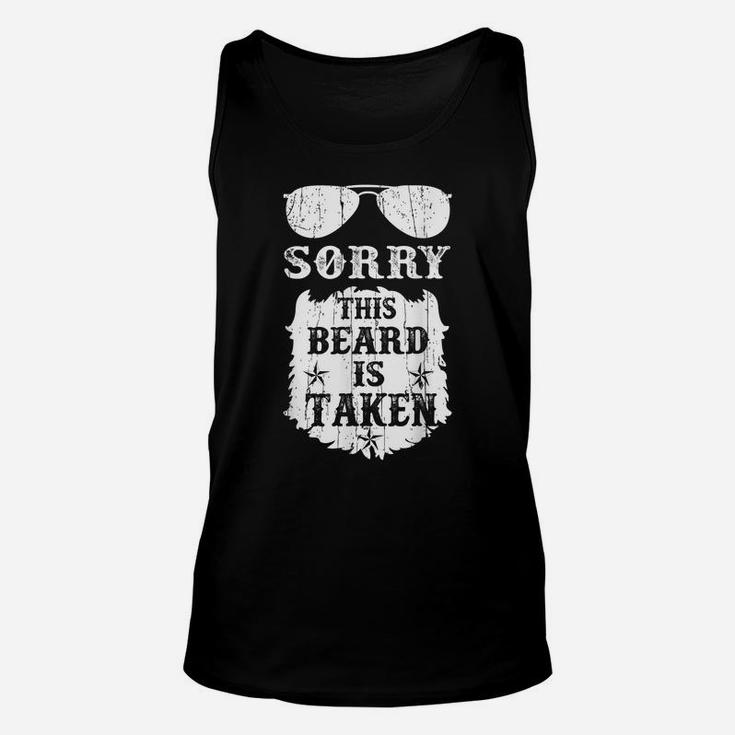 Mens Sorry This Beard Is Taken Funny Bearded Man Father's Day Unisex Tank Top