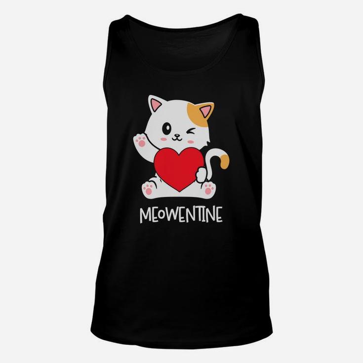 Meowentine Valentine Gift Cute Cat Kitten Happy Valentines Day Unisex Tank Top
