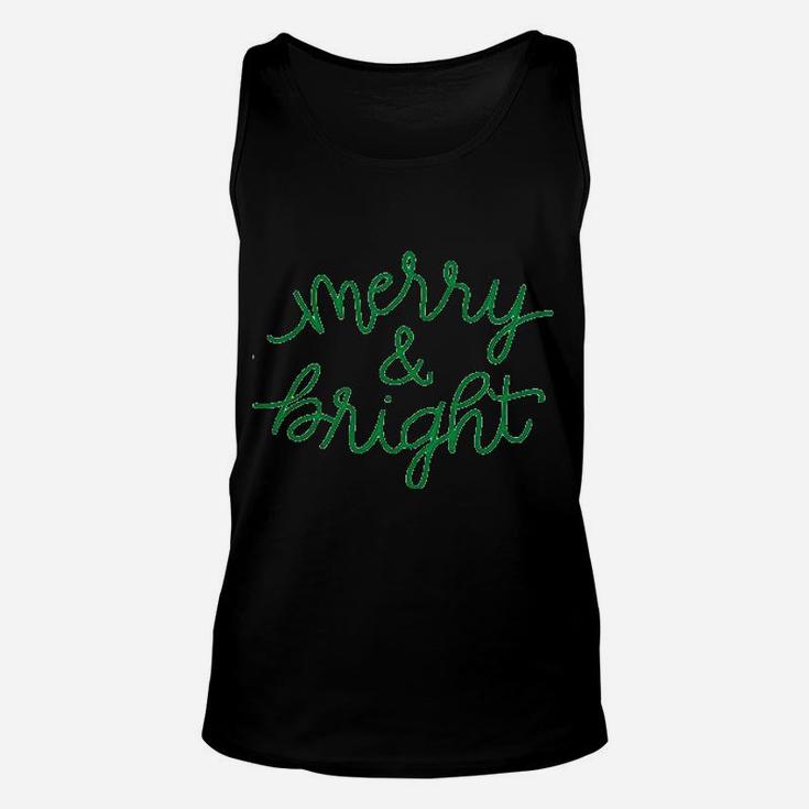 Merry And Bright Red Raglan Unisex Tank Top