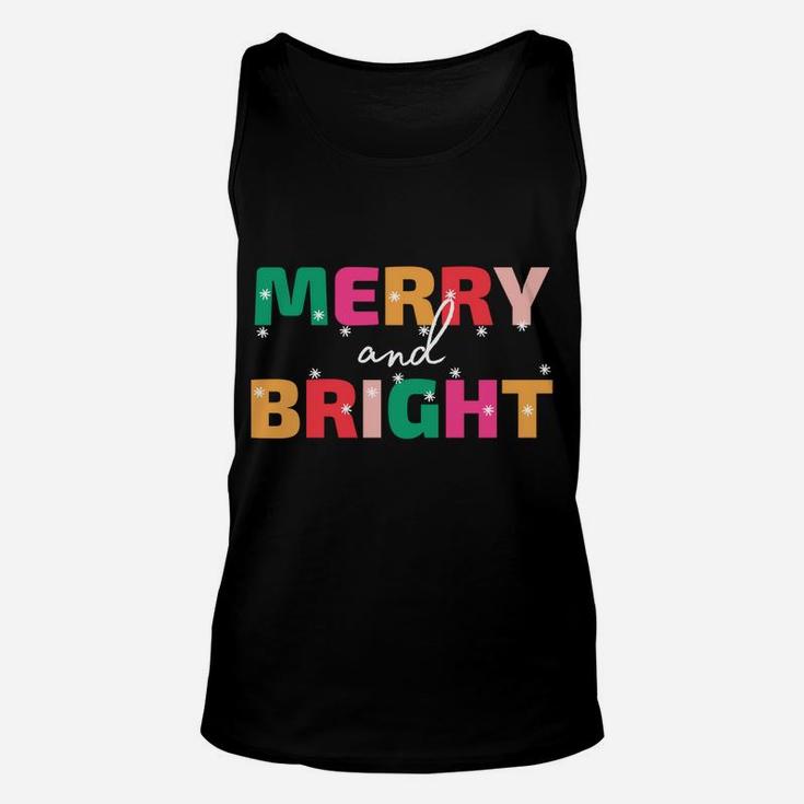 Merry And Bright Winter Holiday Christmas Hannukah Kwanzaa Sweatshirt Unisex Tank Top