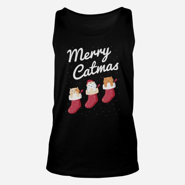Merry Catmas Christmas Cats In Socks Kitty Cat Lover Gift Unisex Tank Top