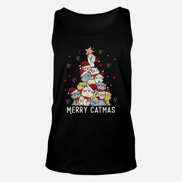Merry Catmas Christmas Tree Winter Cats Santa Cat Lover Cute Unisex Tank Top