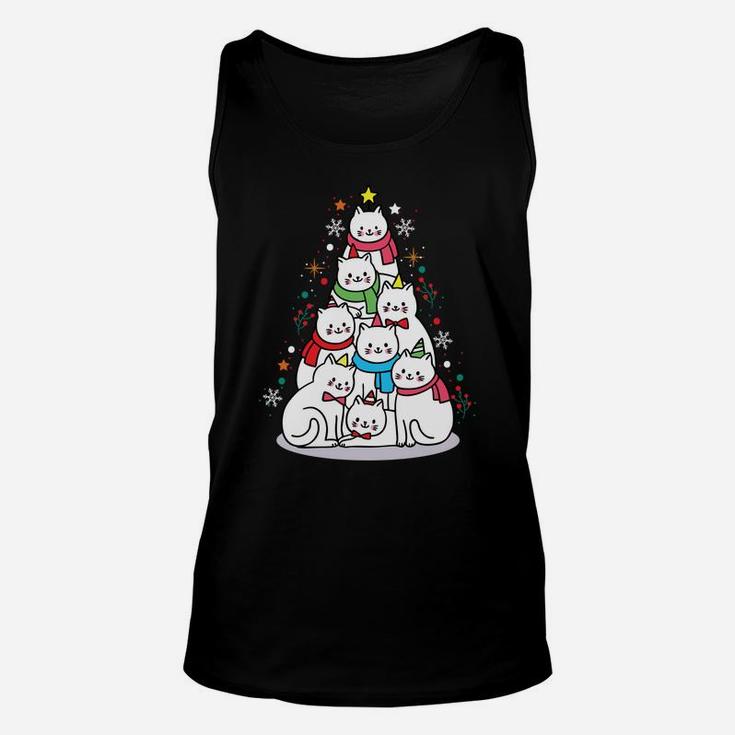 Merry Catmas Funny Cute Cats Lover Christmas Tree Gift Sweatshirt Unisex Tank Top