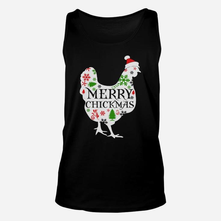 Merry Chickmas Santa Hat Chicken Lovers Christmas Gift Sweatshirt Unisex Tank Top