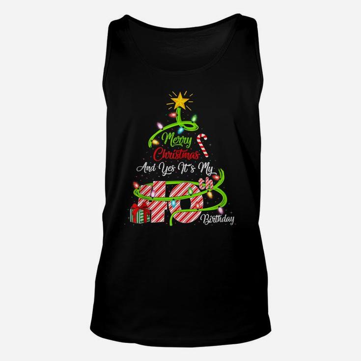 Merry Christmas And Yes It's My 40Th Birthday Christmas Tree Unisex Tank Top