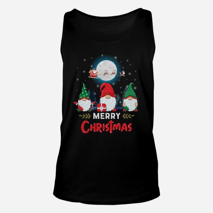 Merry Christmas Cute Gnomes Xmas Matching Pajama Santa Claus Sweatshirt Unisex Tank Top