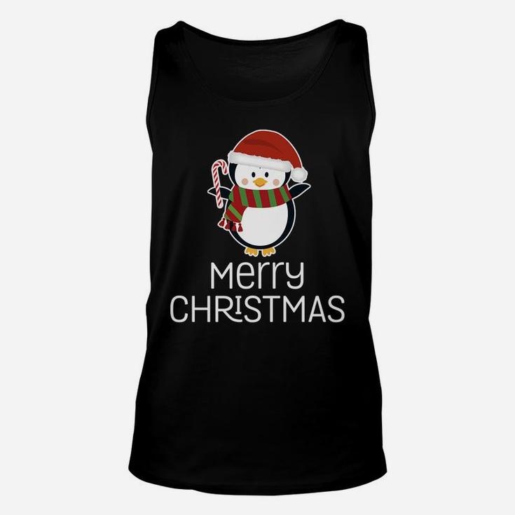 Merry Christmas Cute Penguin Happy Holiday Xmas Pun Humor Unisex Tank Top