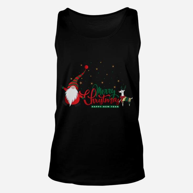 Merry Christmas Outfit Gift Cute Santa Claus Elf Reindeer Sweatshirt Unisex Tank Top