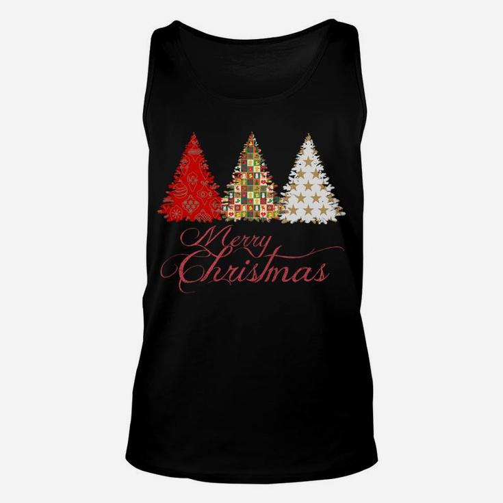 Merry Christmas Trees With Christmas Tree Patterns Unisex Tank Top