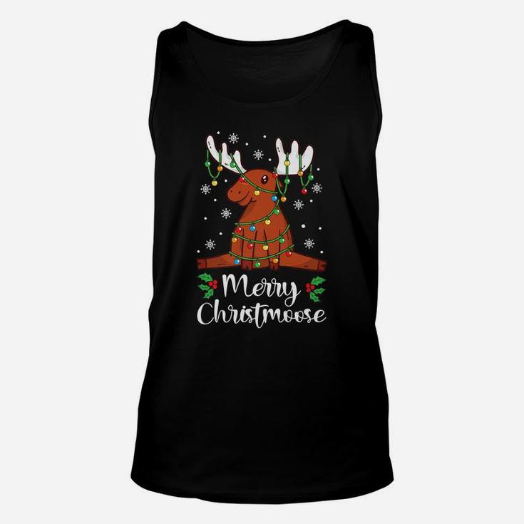 Merry Christmoose Holiday Humor Funny Gift Christmas Animal Unisex Tank Top