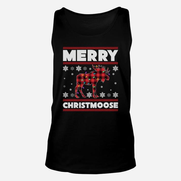 Merry Christmoose Sweatshirt Funny Moose Christmas Gifts Unisex Tank Top