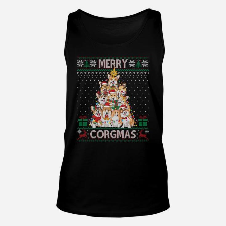 Merry Corgmas Ugly Sweater Funny Corgi Christmas Tree Dog Sweatshirt Unisex Tank Top