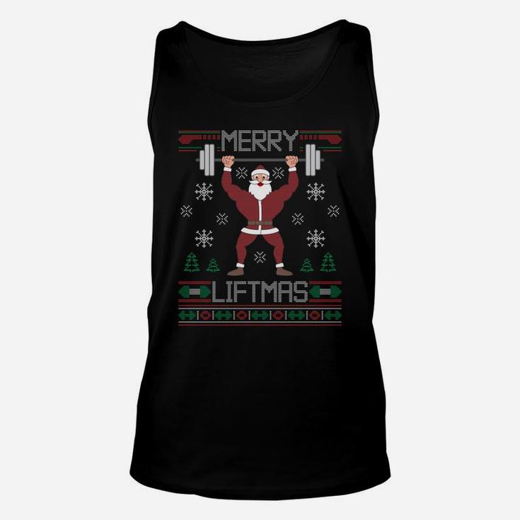 Merry Liftmas Ugly Christmas Sweater Gym Workout Long Sleeve Unisex Tank Top