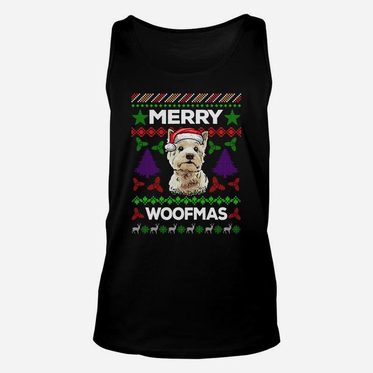 Merry Woofmas Ugly Sweater Christmas West Highland Terrier Sweatshirt Unisex Tank Top