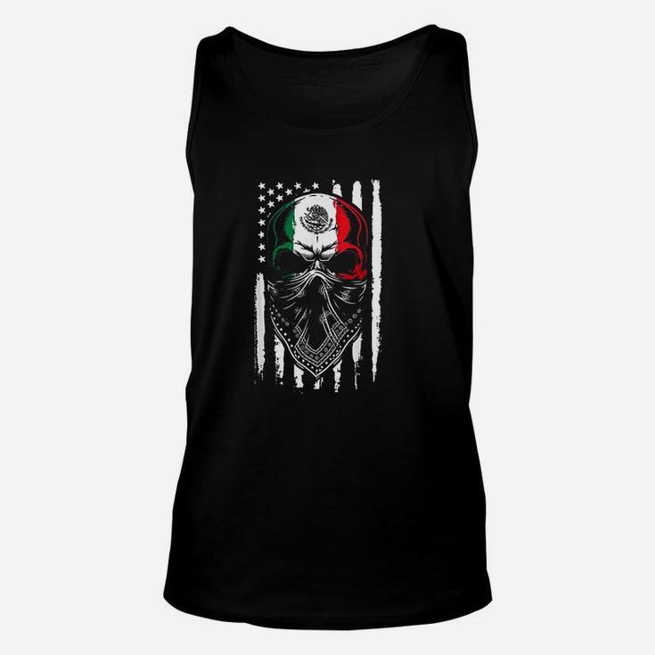 Mexican Skull 2021 American Mexican Flag Unisex Tank Top