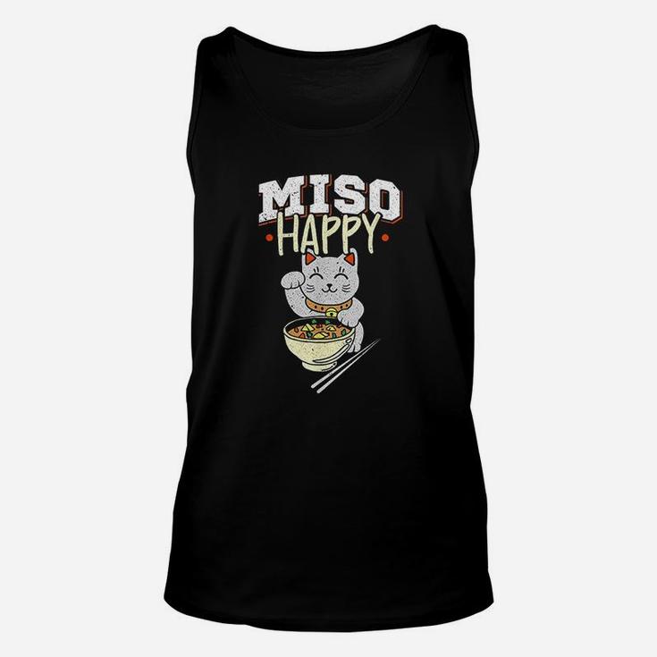 Miso Happy  Japanese Food N Cat Lover Pun Unisex Tank Top