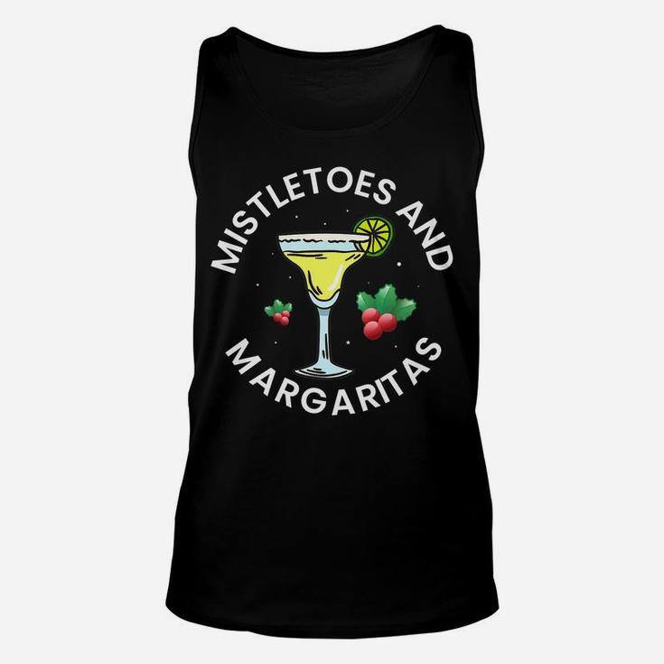 Mistletoes And Margaritas Xmas Gift Women Christmas Drinking Unisex Tank Top