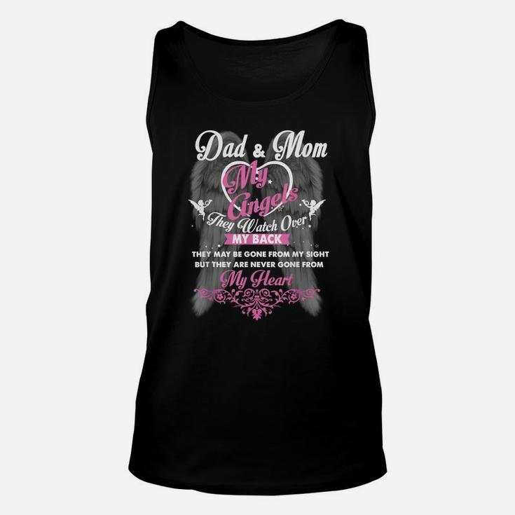 Mom And Dad In Heaven Forever My Angels Memorial Of Parents Unisex Tank Top