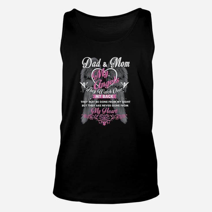 Mom And Dad In Heaven Forever My Angels Memorial Of Parents Unisex Tank Top
