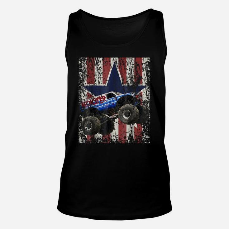 Monster Truck American Flag Extreme Distress Unisex Tank Top