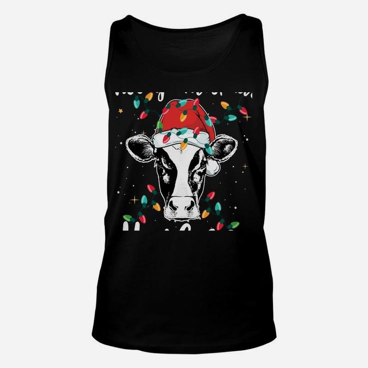 Mooey Christmas Heifers Santa Xmas Lights Cow Lovers Unisex Tank Top