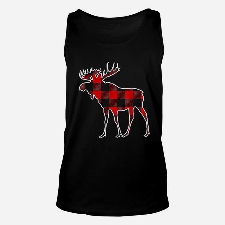 Moose Red Buffalo Plaid Deer Elk Matching Unisex Tank Top