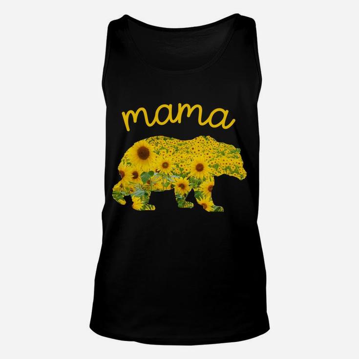 Mothers Day Christmas Floral Father Gift Mama Bear Sunflower Unisex Tank Top